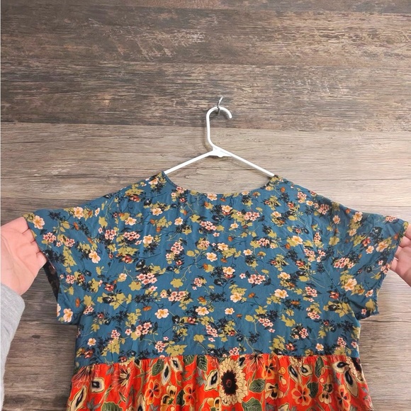 NATURAL LIFE Blue and Orange Floral Maxi Dress - Picture 11 of 11